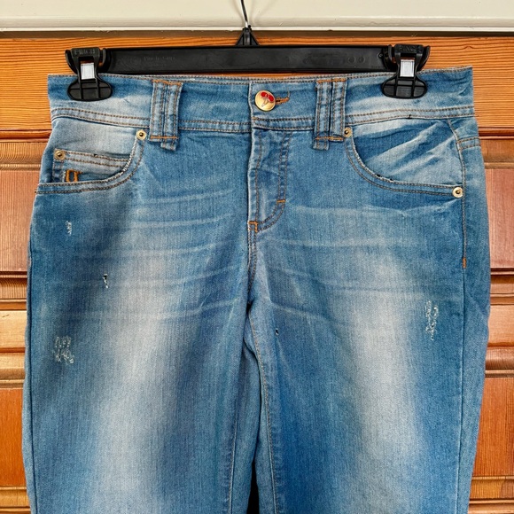 NWT LONG Galliano Donna crystal cherry slim jeans 30 - Picture 11 of 16